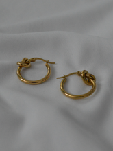 Load image into Gallery viewer, Gold Plated Knot Hoops
