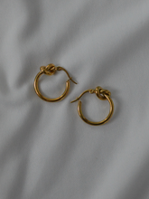 Load image into Gallery viewer, Gold Plated Knot Hoops
