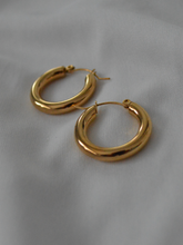 Load image into Gallery viewer, Gold Plated Tube Hoops
