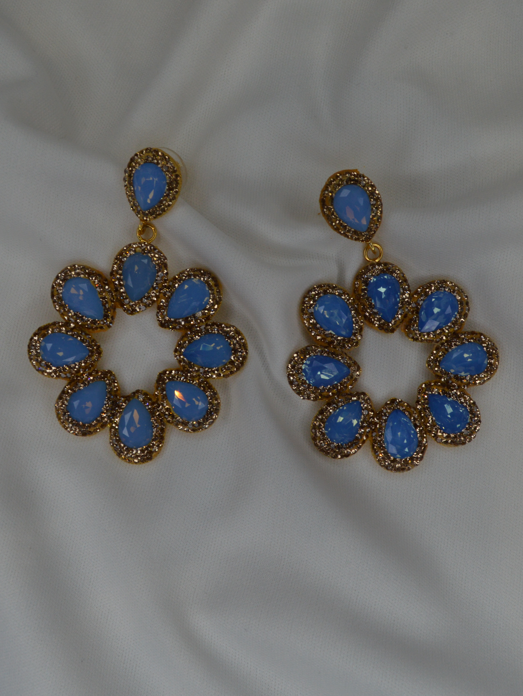 Gold And Blue Halo Hoops