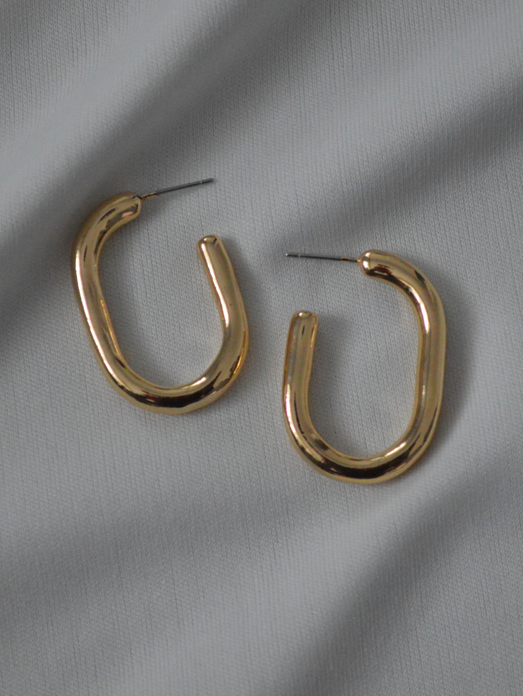 Stainless Steel Chunky Oval Hoops