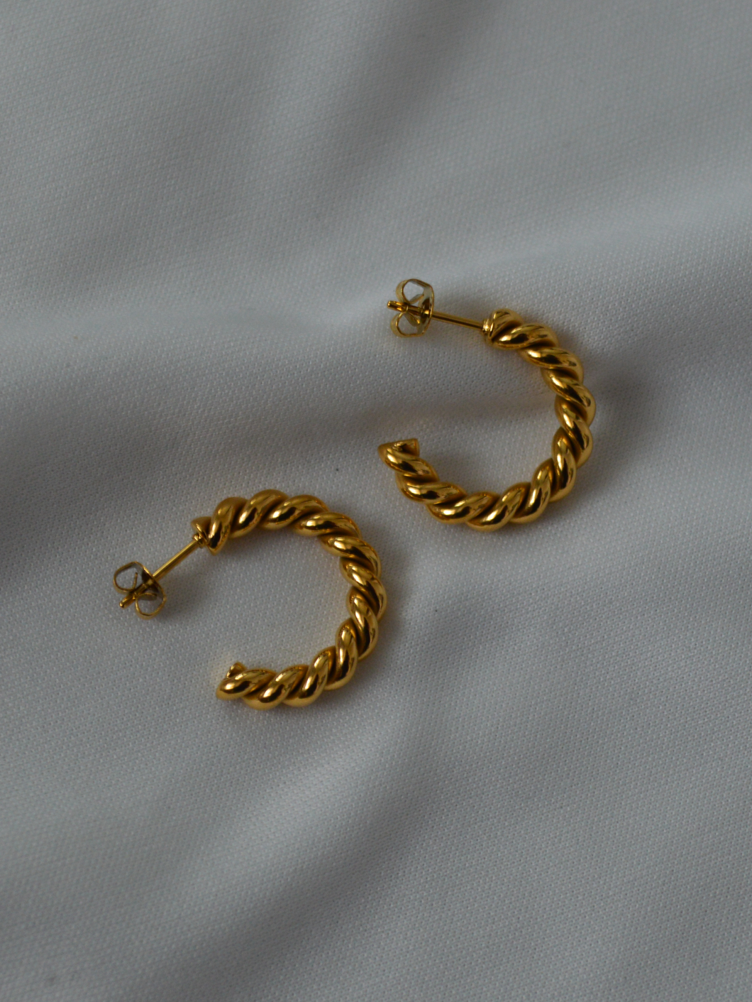 Gold Plated Mini Rope Hoops