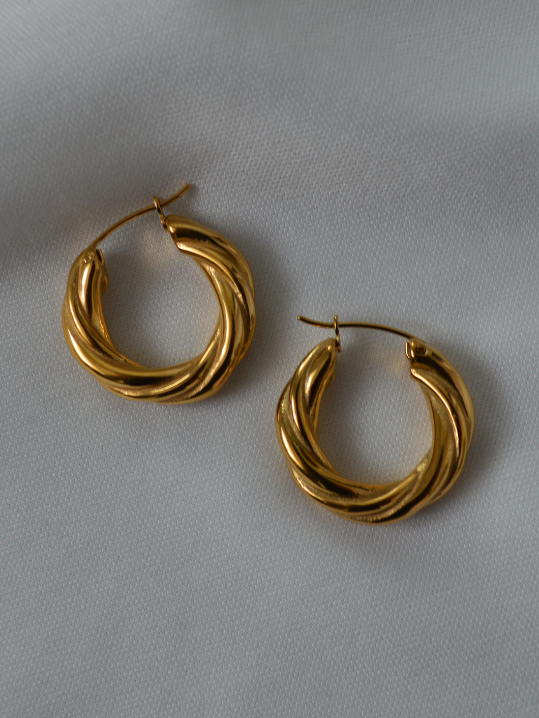 Gold Plated Spiral Hoops