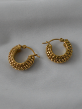 Load image into Gallery viewer, Gold Plated Chunky Detailed Hoops
