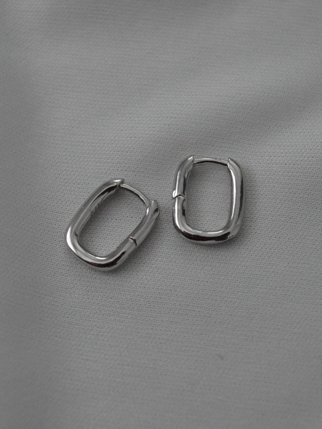 Sterling Silver Rectangle Huggies