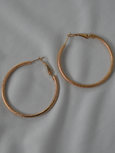 Load image into Gallery viewer, Gold Plated Etched Hoops
