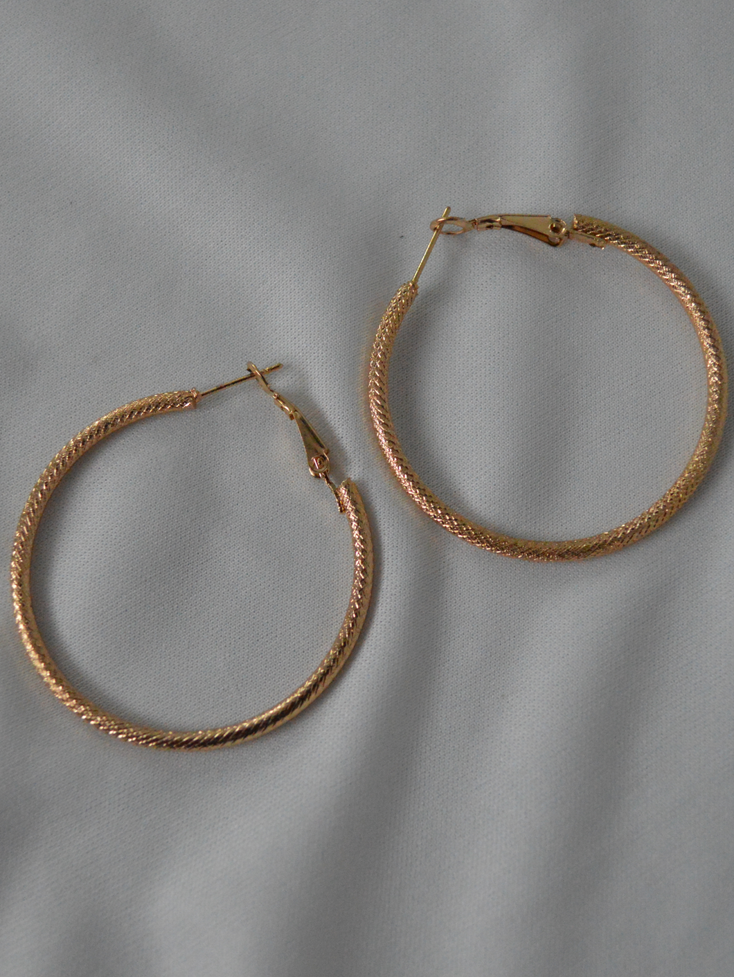 Gold Plated Etched Hoops