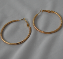 Load image into Gallery viewer, Gold Plated Etched Hoops
