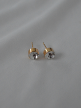 Load image into Gallery viewer, Gold Plated Circle Diamond Studs
