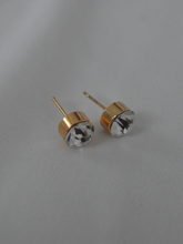 Load image into Gallery viewer, Gold Plated Circle Diamond Studs
