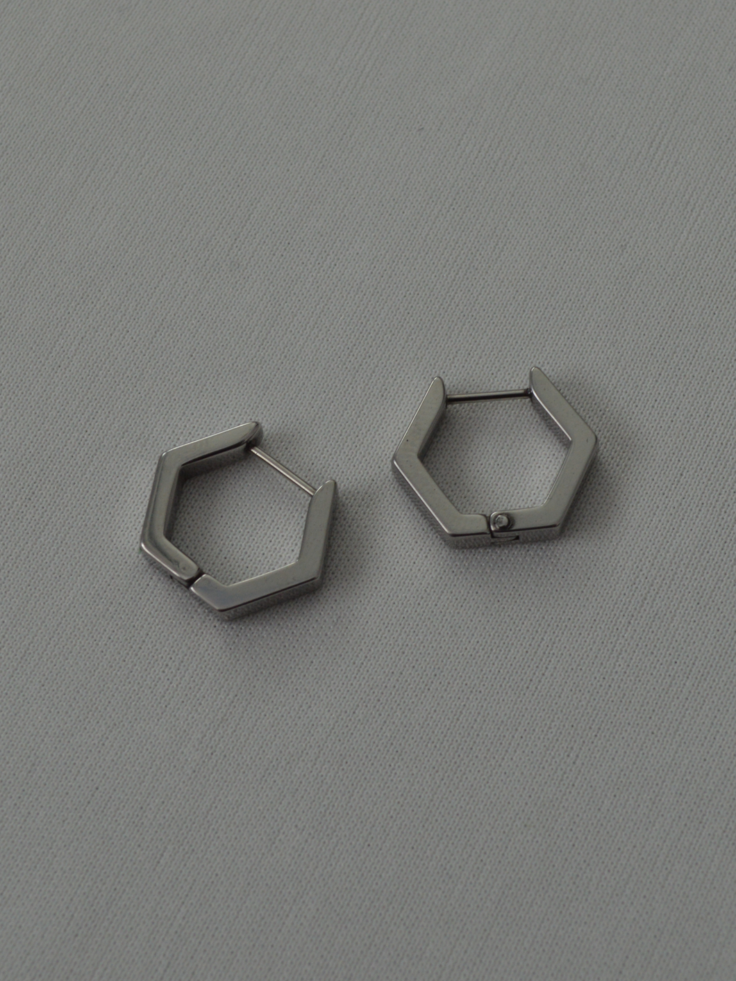 Stainless Steel Hexagon Huggies