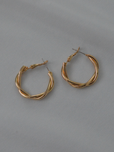 Load image into Gallery viewer, Entwined Gold Hoops
