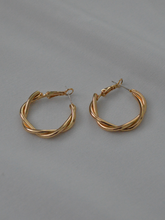 Load image into Gallery viewer, Entwined Gold Hoops
