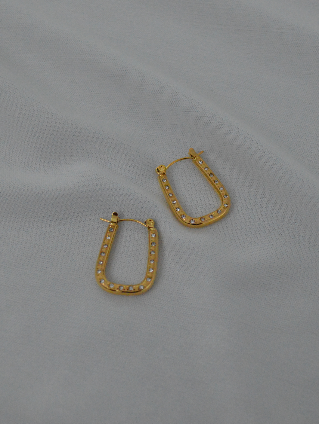 Studded Oval Hoops